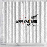 Football New Zealand Shower Curtain Aotearoa United White Version - Polynesian Pride