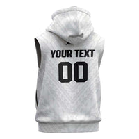 Custom Football New Zealand Sleeveless Hoodie Aotearoa United White Version - Polynesian Pride