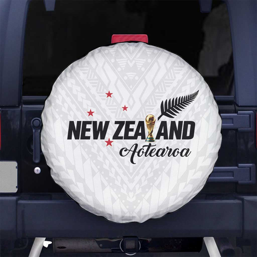 Football New Zealand Spare Tire Cover Aotearoa United White Version - Polynesian Pride
