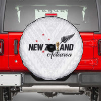 Football New Zealand Spare Tire Cover Aotearoa United White Version - Polynesian Pride
