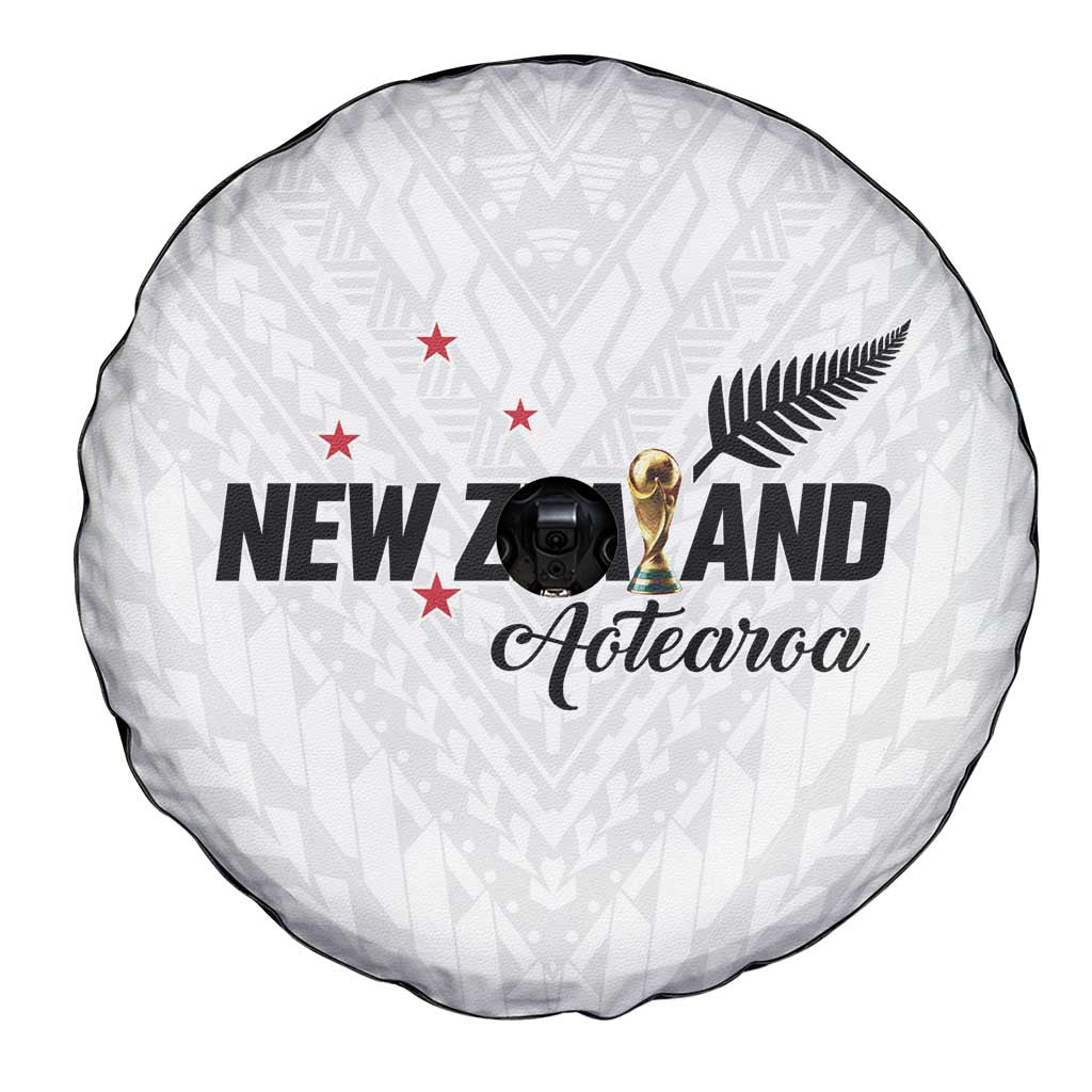 Football New Zealand Spare Tire Cover Aotearoa United White Version - Polynesian Pride