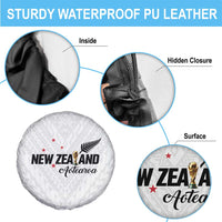 Football New Zealand Spare Tire Cover Aotearoa United White Version - Polynesian Pride