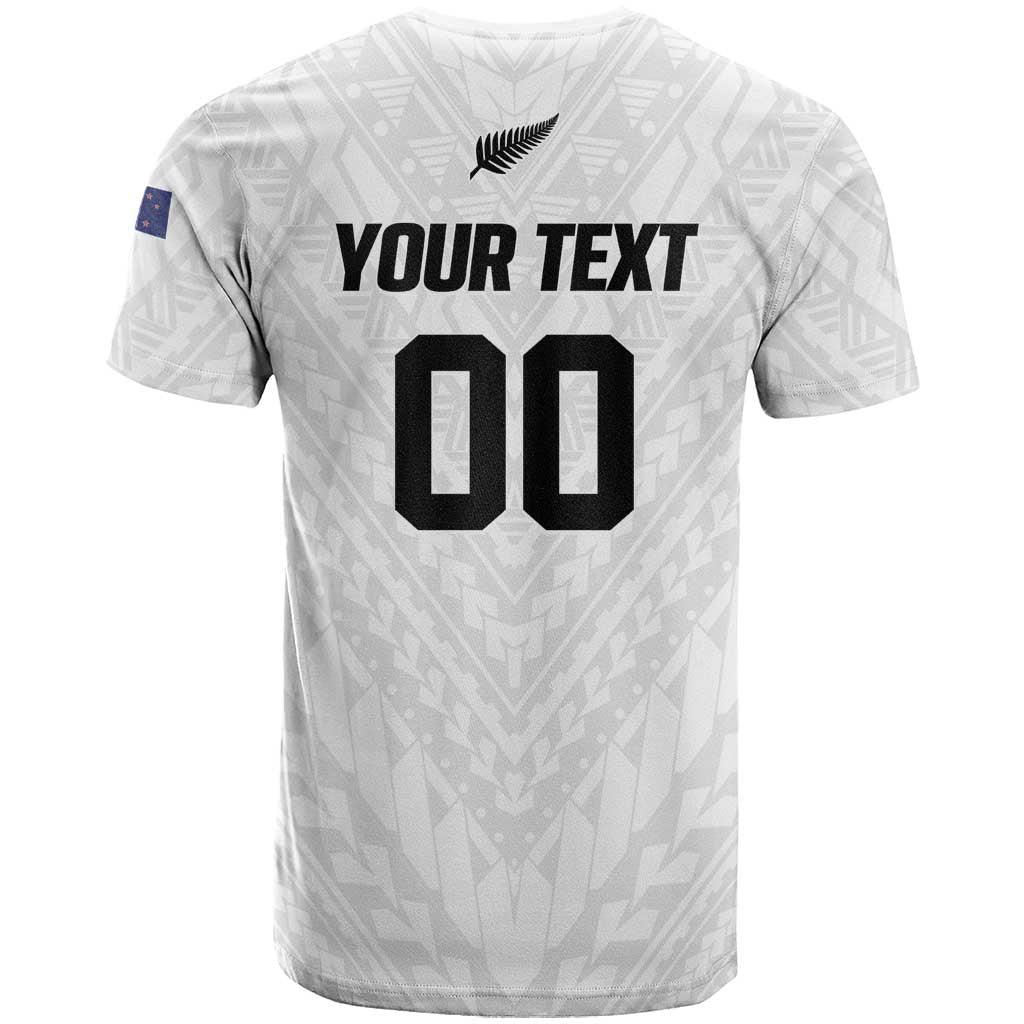 Custom Football New Zealand T Shirt Aotearoa United White Version - Polynesian Pride