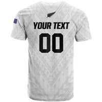 Custom Football New Zealand T Shirt Aotearoa United White Version - Polynesian Pride