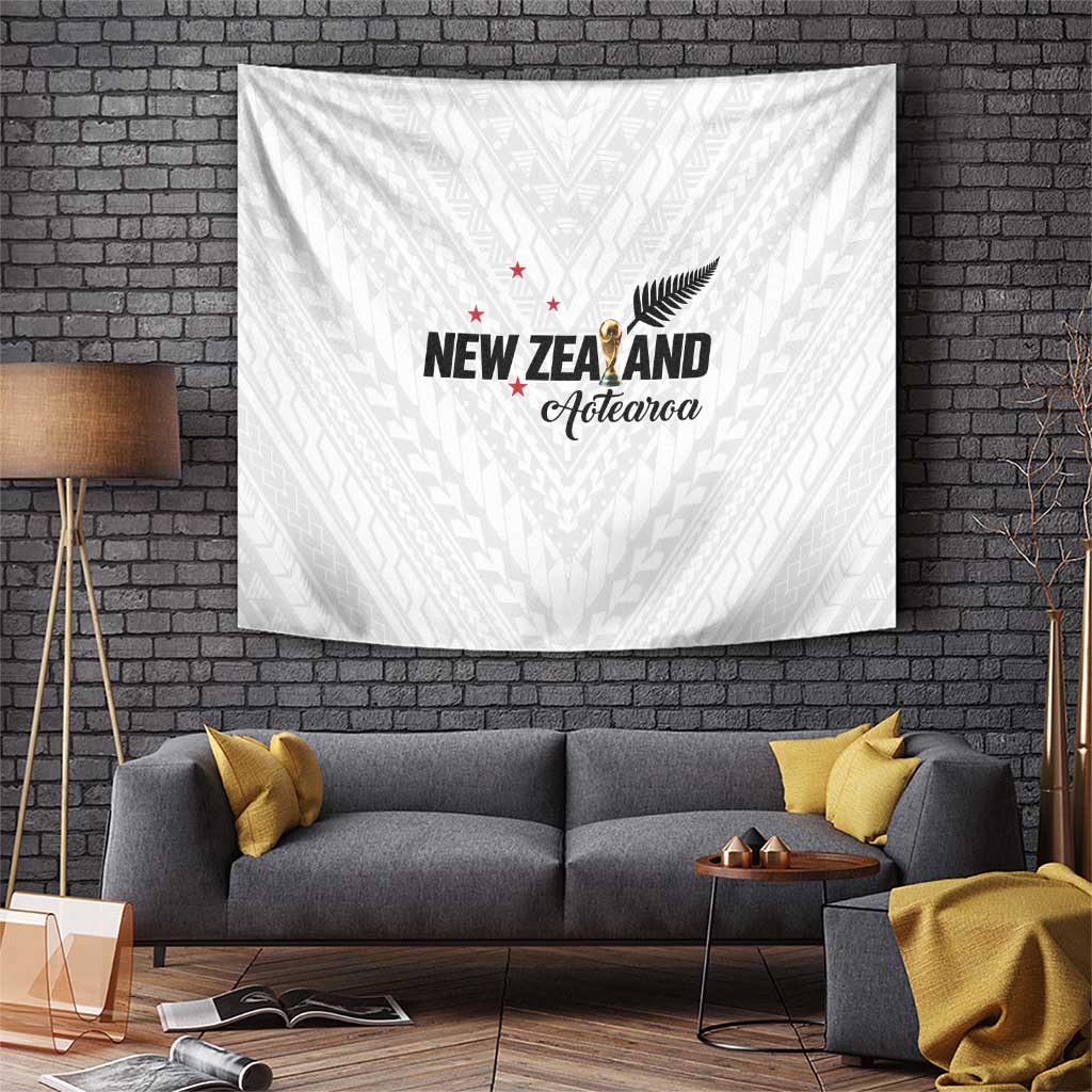 Football New Zealand Tapestry Aotearoa United White Version - Polynesian Pride