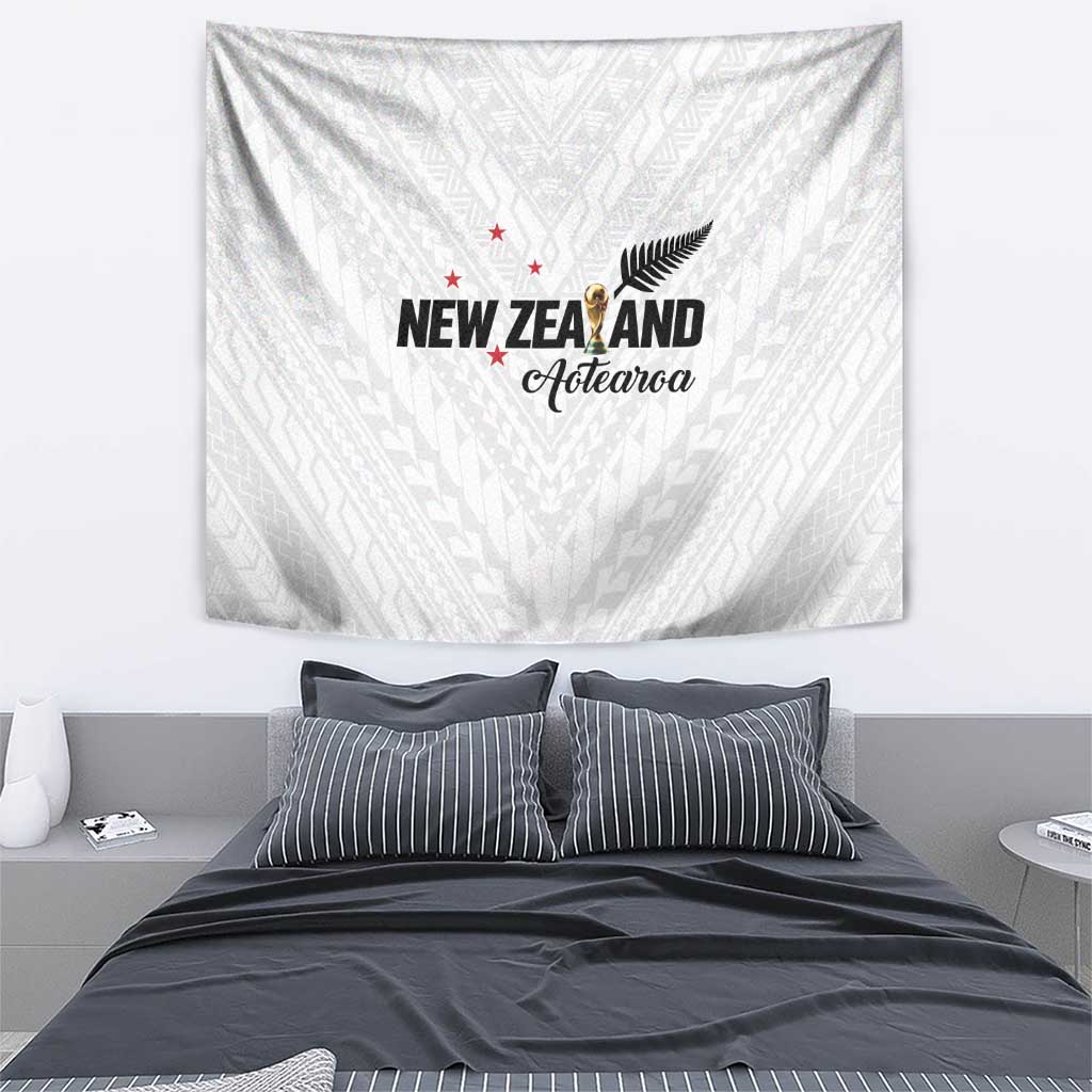 Football New Zealand Tapestry Aotearoa United White Version - Polynesian Pride