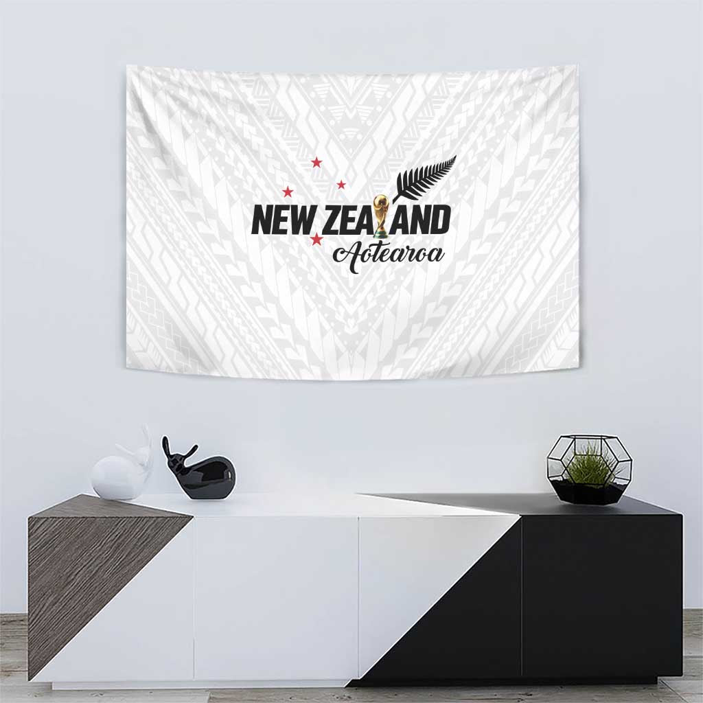 Football New Zealand Tapestry Aotearoa United White Version - Polynesian Pride