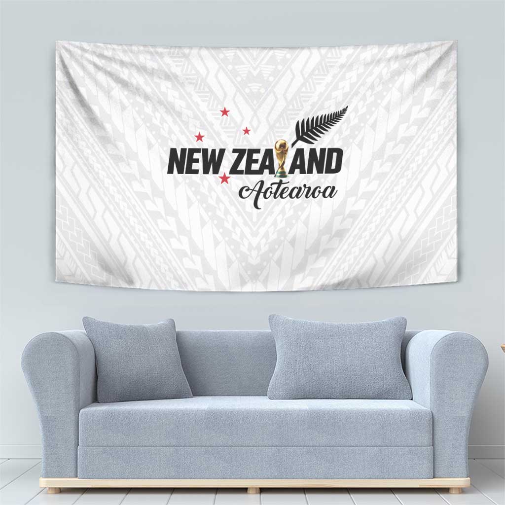 Football New Zealand Tapestry Aotearoa United White Version - Polynesian Pride