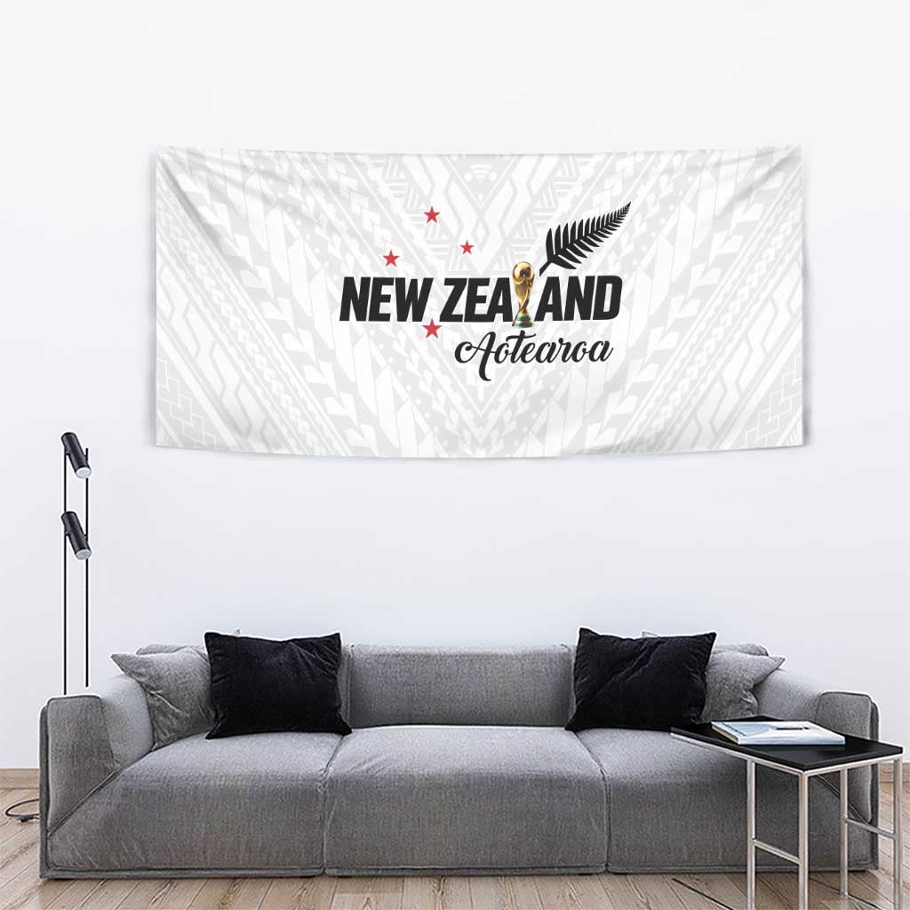 Football New Zealand Tapestry Aotearoa United White Version - Polynesian Pride