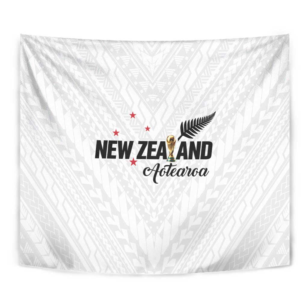 Football New Zealand Tapestry Aotearoa United White Version - Polynesian Pride