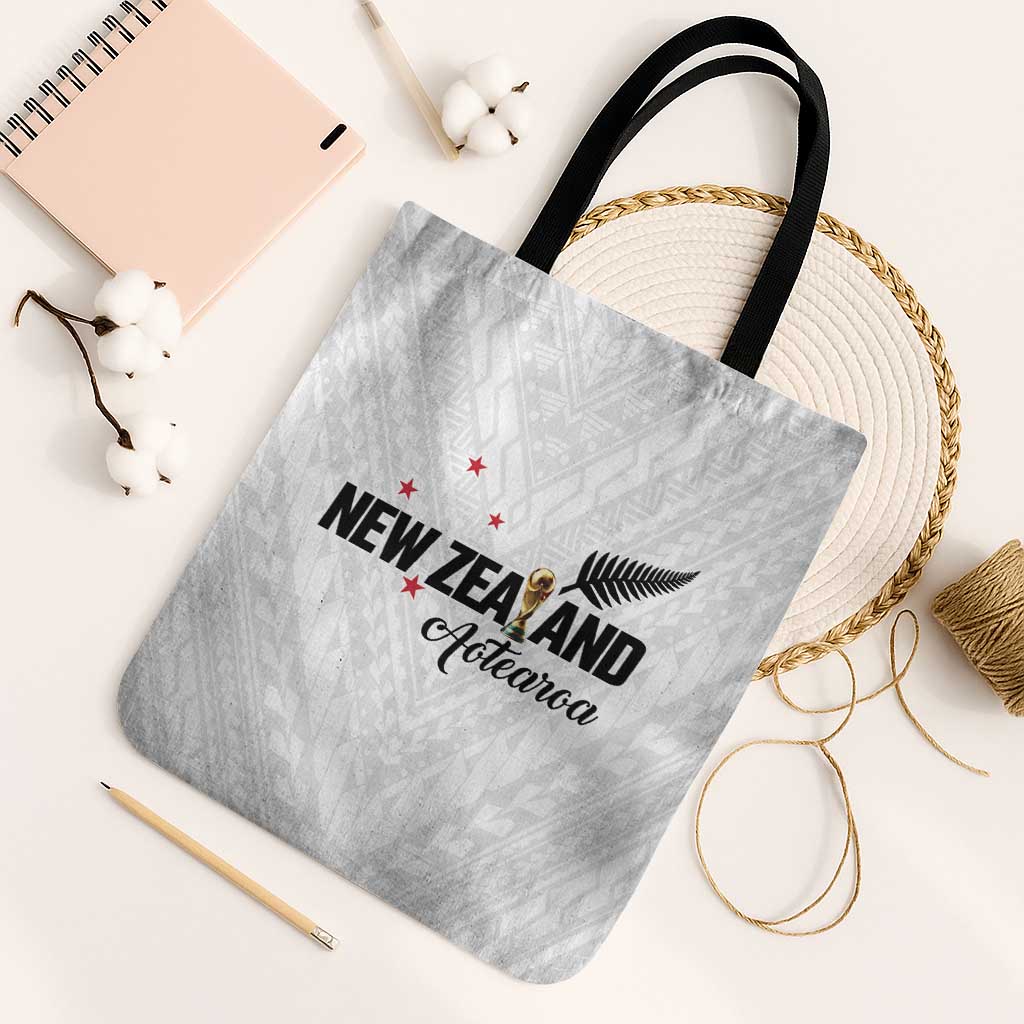 Football New Zealand Tote Bag Aotearoa United White Version LT01 Black Strap One Size White - Polynesian Pride