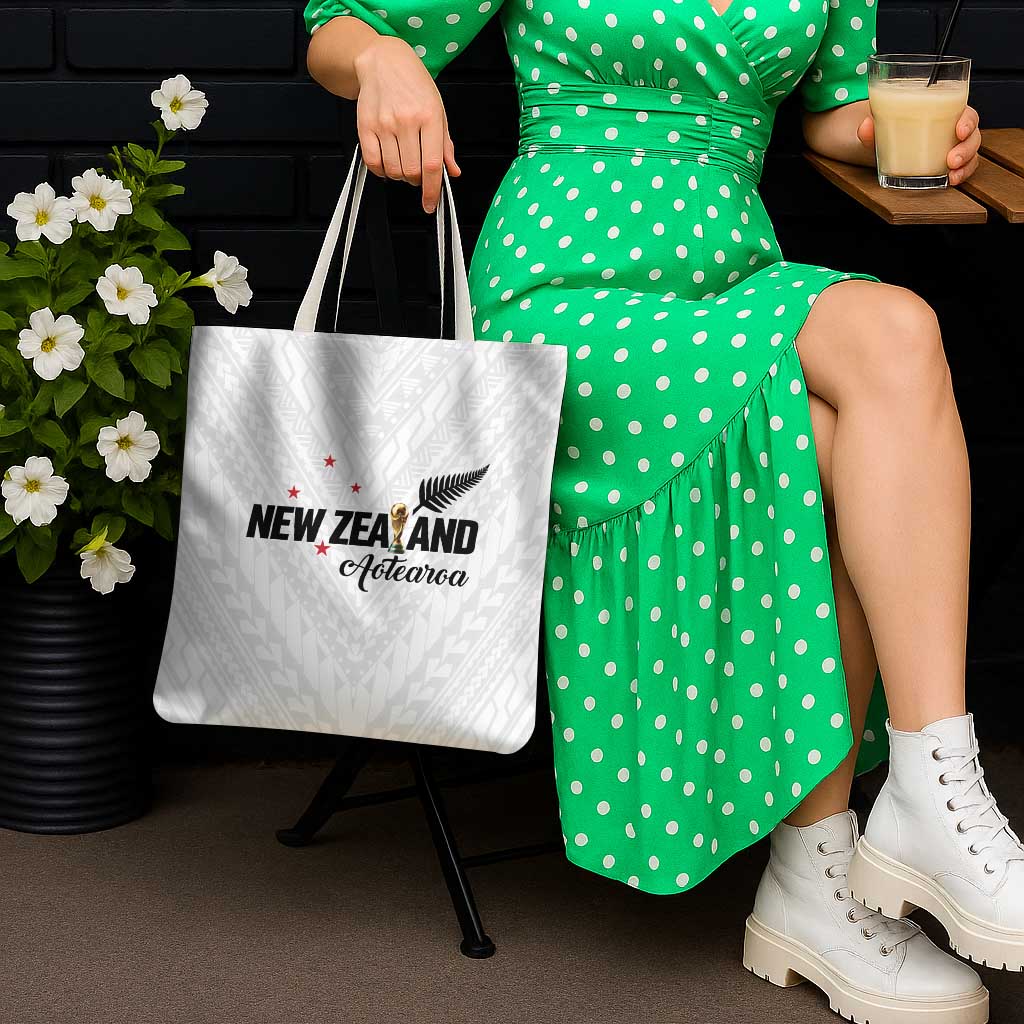 Football New Zealand Tote Bag Aotearoa United White Version - Polynesian Pride