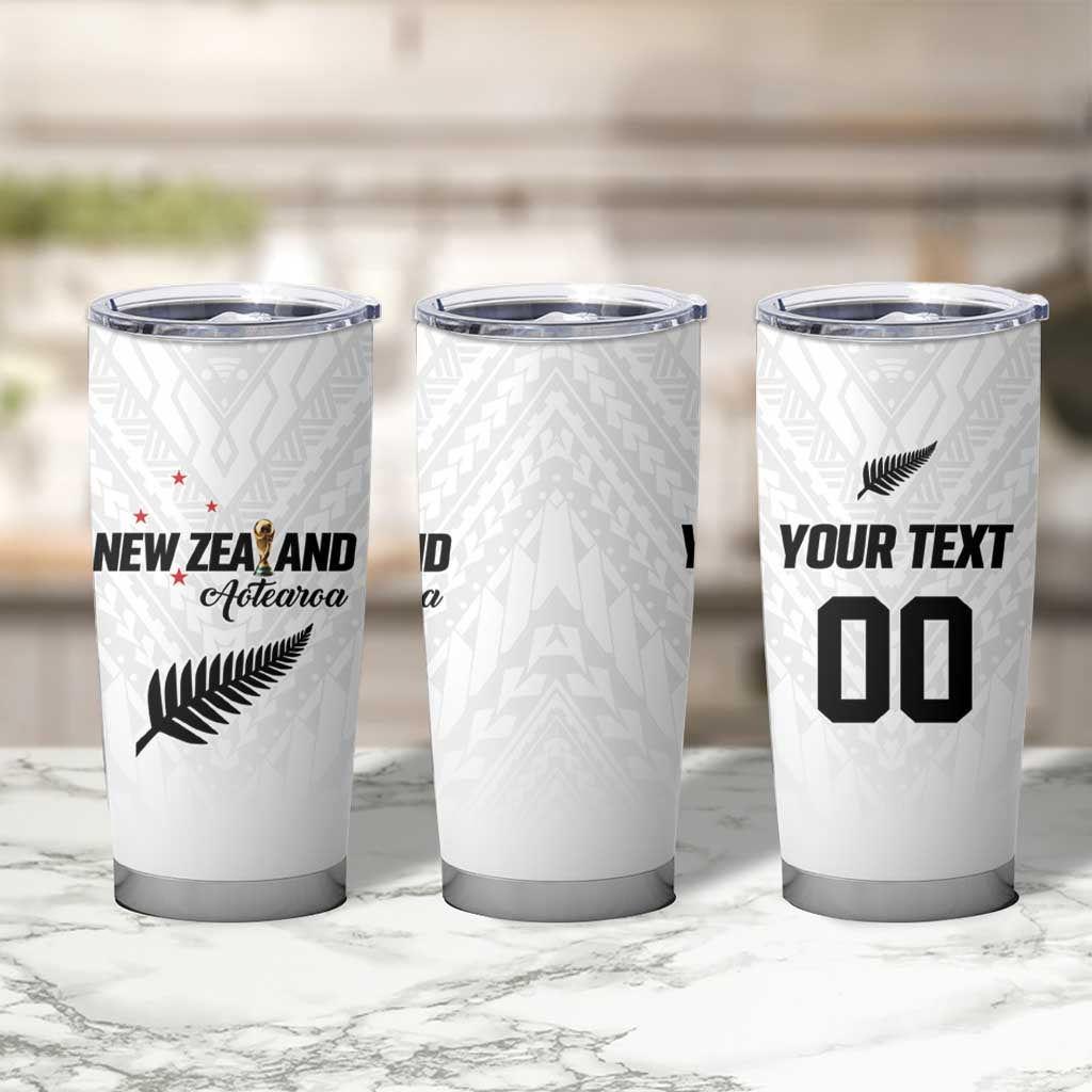 Custom Football New Zealand Tumbler Cup Aotearoa United White Version - Polynesian Pride