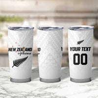Custom Football New Zealand Tumbler Cup Aotearoa United White Version - Polynesian Pride
