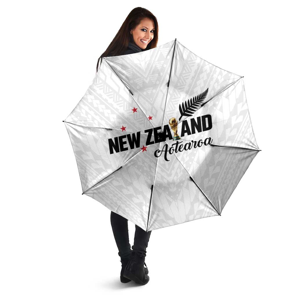 Football New Zealand Umbrella Aotearoa United White Version - Polynesian Pride