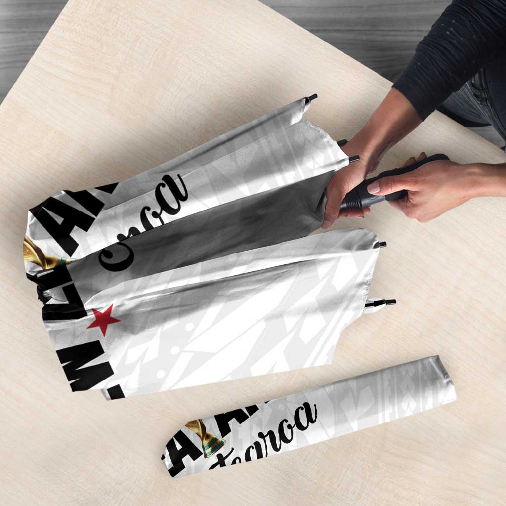 Football New Zealand Umbrella Aotearoa United White Version - Polynesian Pride