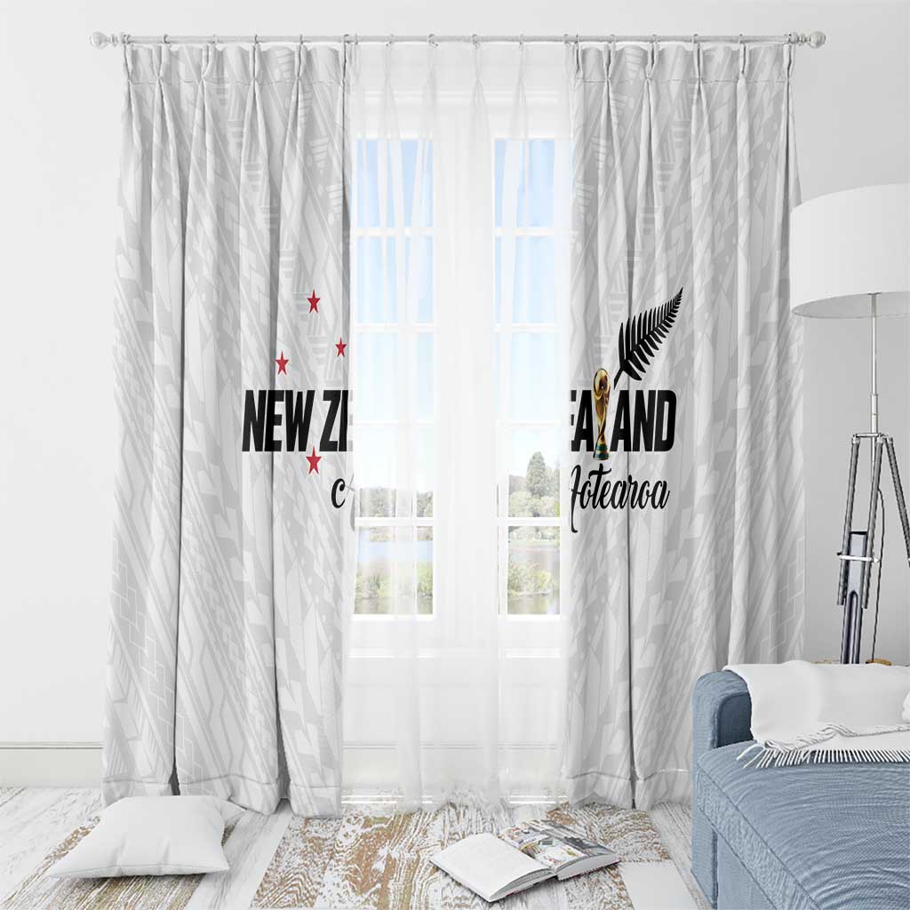 Football New Zealand Window Curtain Aotearoa United White Version - Polynesian Pride