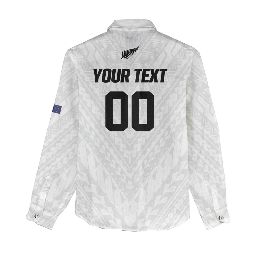 Custom Football New Zealand Women Casual Shirt Aotearoa United White Version - Polynesian Pride