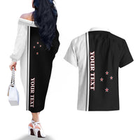 Personalised New Zealand 2025 Archery Basic Couples Matching Off The Shoulder Long Sleeve Dress and Hawaiian Shirt Archery NZ