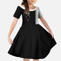 Personalised New Zealand 2025 Archery Basic Family Matching Long Sleeve Bodycon Dress and Hawaiian Shirt Archery NZ LT01 Daughter's Dress Black - Polynesian Pride