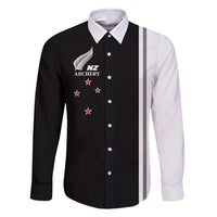 Personalised New Zealand 2025 Archery Basic Family Matching Long Sleeve Bodycon Dress and Hawaiian Shirt Archery NZ LT01 Dad's Shirt - Long Sleeve Black - Polynesian Pride