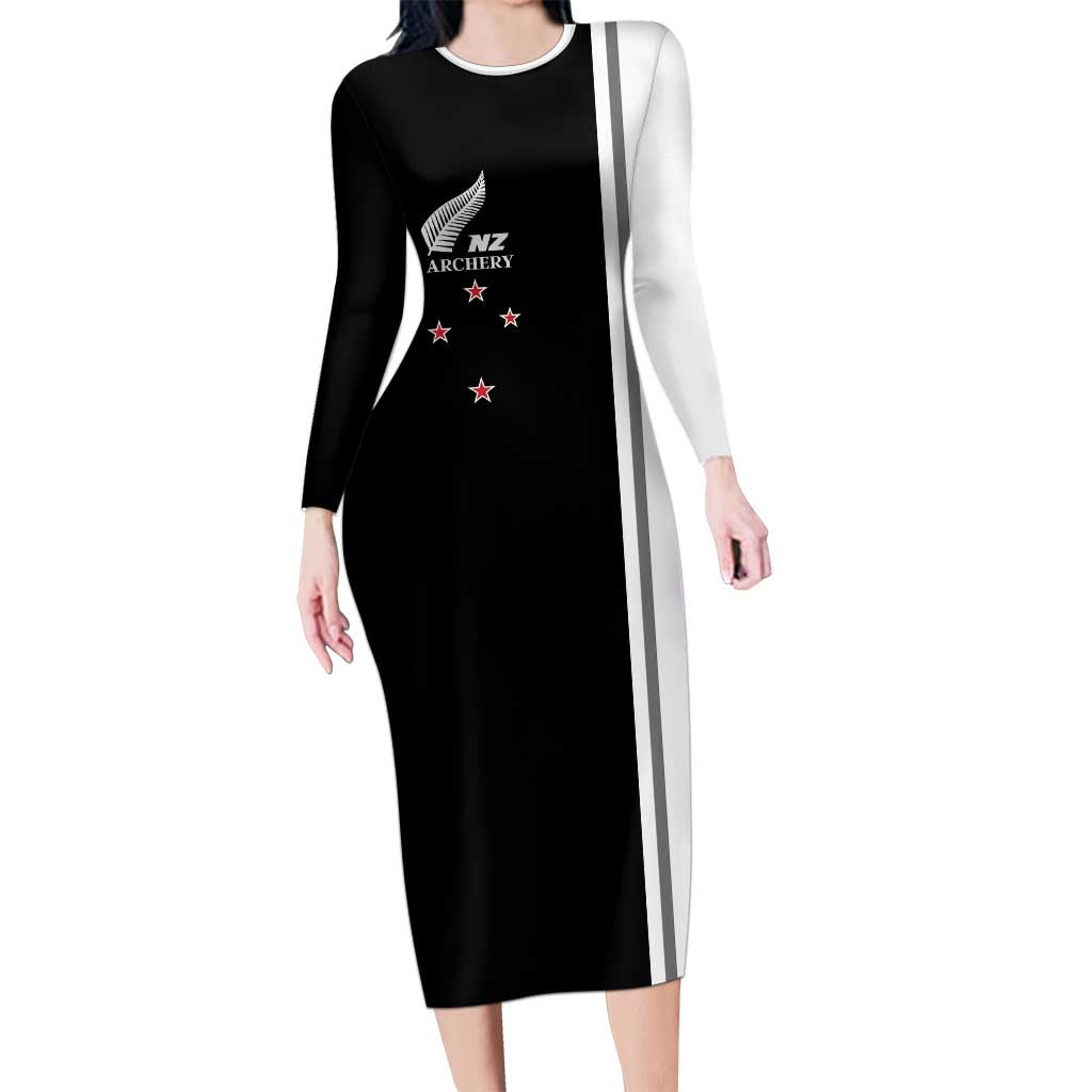 Personalised New Zealand 2025 Archery Basic Long Sleeve Bodycon Dress Archery NZ