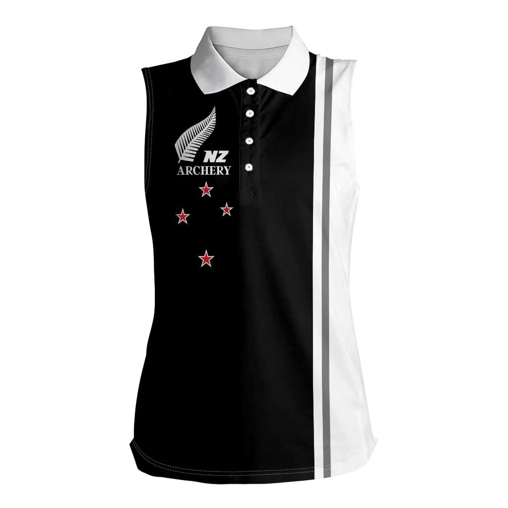Personalised New Zealand 2025 Archery Basic Women Sleeveless Polo Shirt Archery NZ