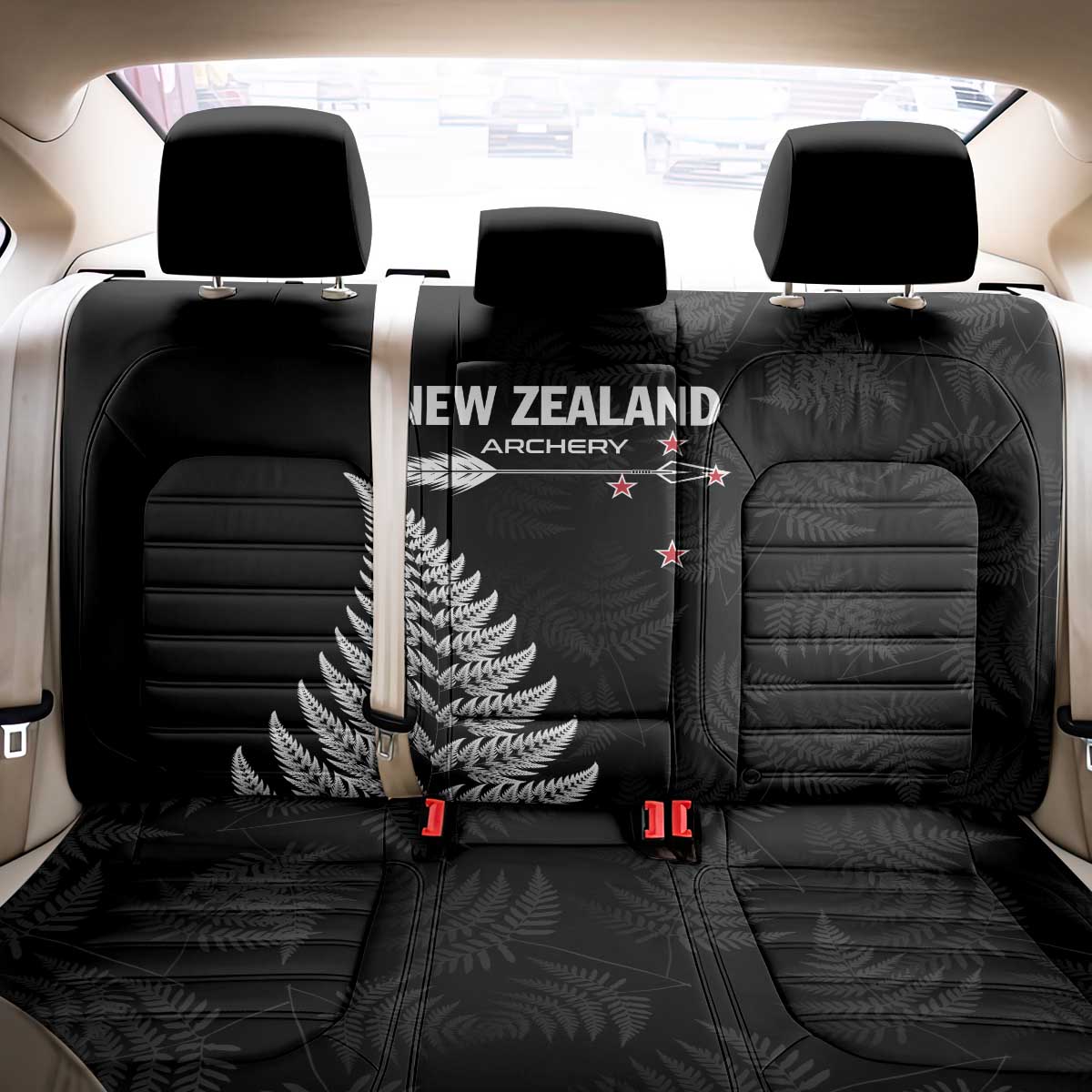 New Zealand 2025 Archery Back Car Seat Cover Aotearoa Silver Arrows Black LT01 - Polynesian Pride