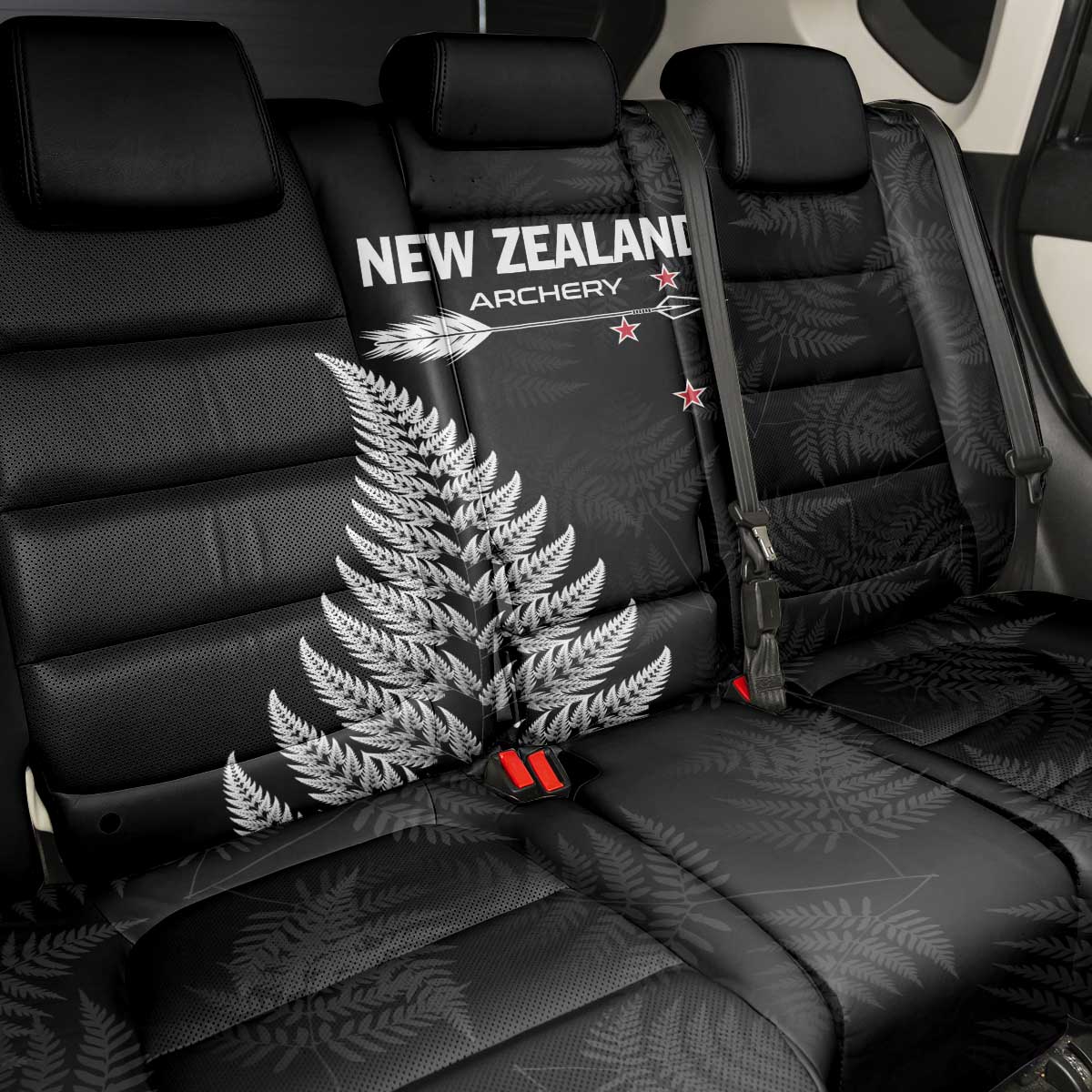 New Zealand 2025 Archery Back Car Seat Cover Aotearoa Silver Arrows Black LT01 - Polynesian Pride