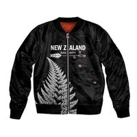 Personalised New Zealand 2025 Archery Bomber Jacket Aotearoa Silver Arrows Black
