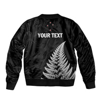 Personalised New Zealand 2025 Archery Bomber Jacket Aotearoa Silver Arrows Black