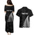Personalised New Zealand 2025 Archery Couples Matching Puletasi and Hawaiian Shirt Aotearoa Silver Arrows Black