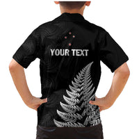 Personalised New Zealand 2025 Archery Family Matching Mermaid Dress and Hawaiian Shirt Aotearoa Silver Arrows Black