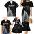 Personalised New Zealand 2025 Archery Family Matching Mermaid Dress and Hawaiian Shirt Aotearoa Silver Arrows Black