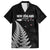 Personalised New Zealand 2025 Archery Family Matching Off The Shoulder Long Sleeve Dress and Hawaiian Shirt Aotearoa Silver Arrows Black