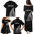Personalised New Zealand 2025 Archery Family Matching Puletasi and Hawaiian Shirt Aotearoa Silver Arrows Black