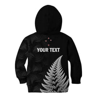 Personalised New Zealand 2025 Archery Kid Hoodie Aotearoa Silver Arrows Black