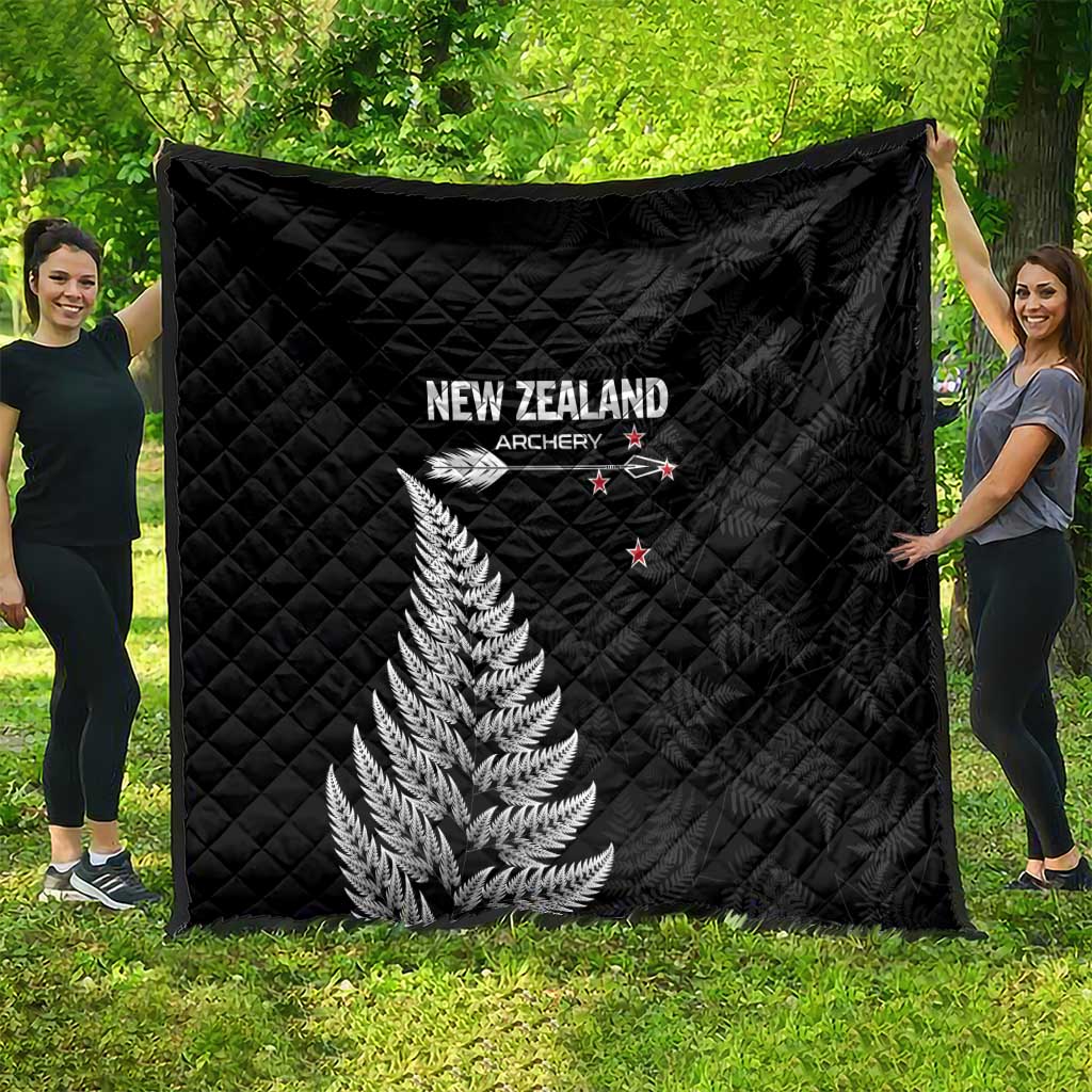 New Zealand 2025 Archery Quilt Aotearoa Silver Arrows Black