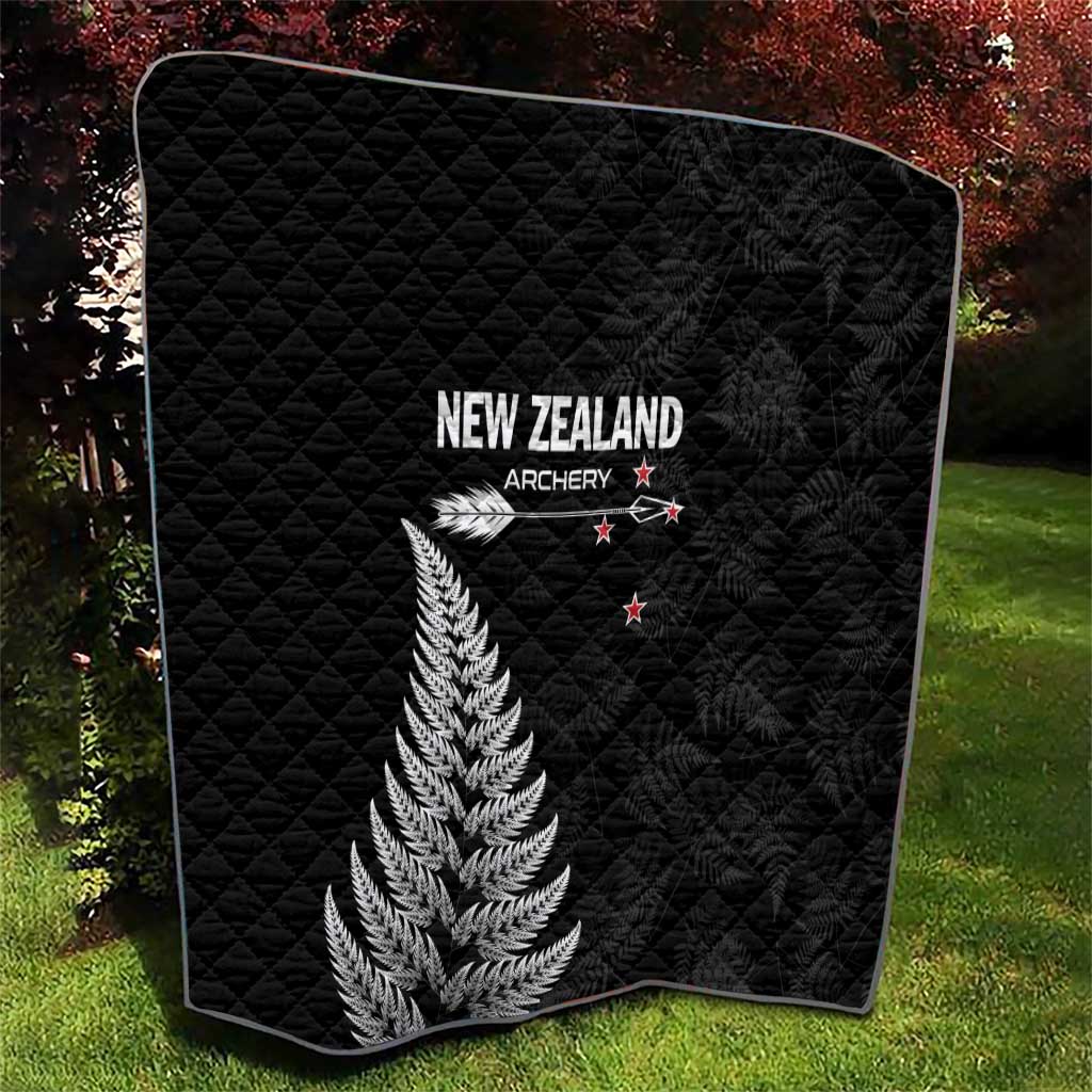 New Zealand 2025 Archery Quilt Aotearoa Silver Arrows Black