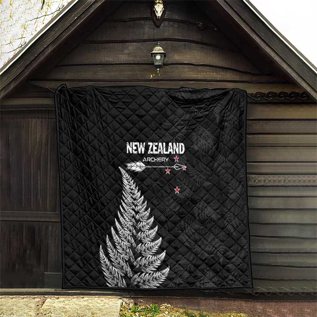 New Zealand 2025 Archery Quilt Aotearoa Silver Arrows Black