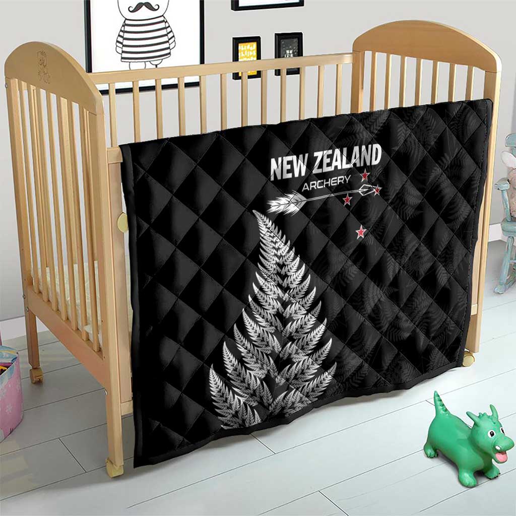New Zealand 2025 Archery Quilt Aotearoa Silver Arrows Black