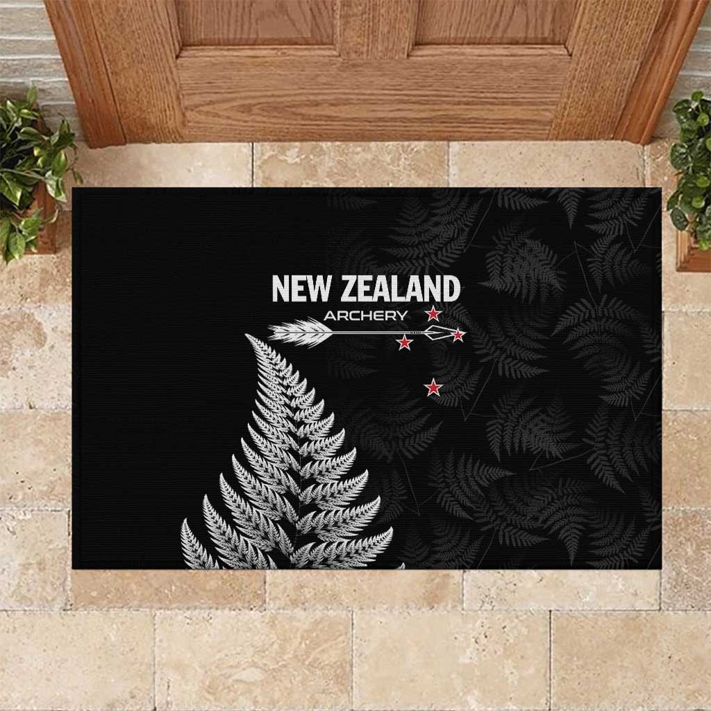 New Zealand 2025 Archery Rubber Doormat Aotearoa Silver Arrows Black