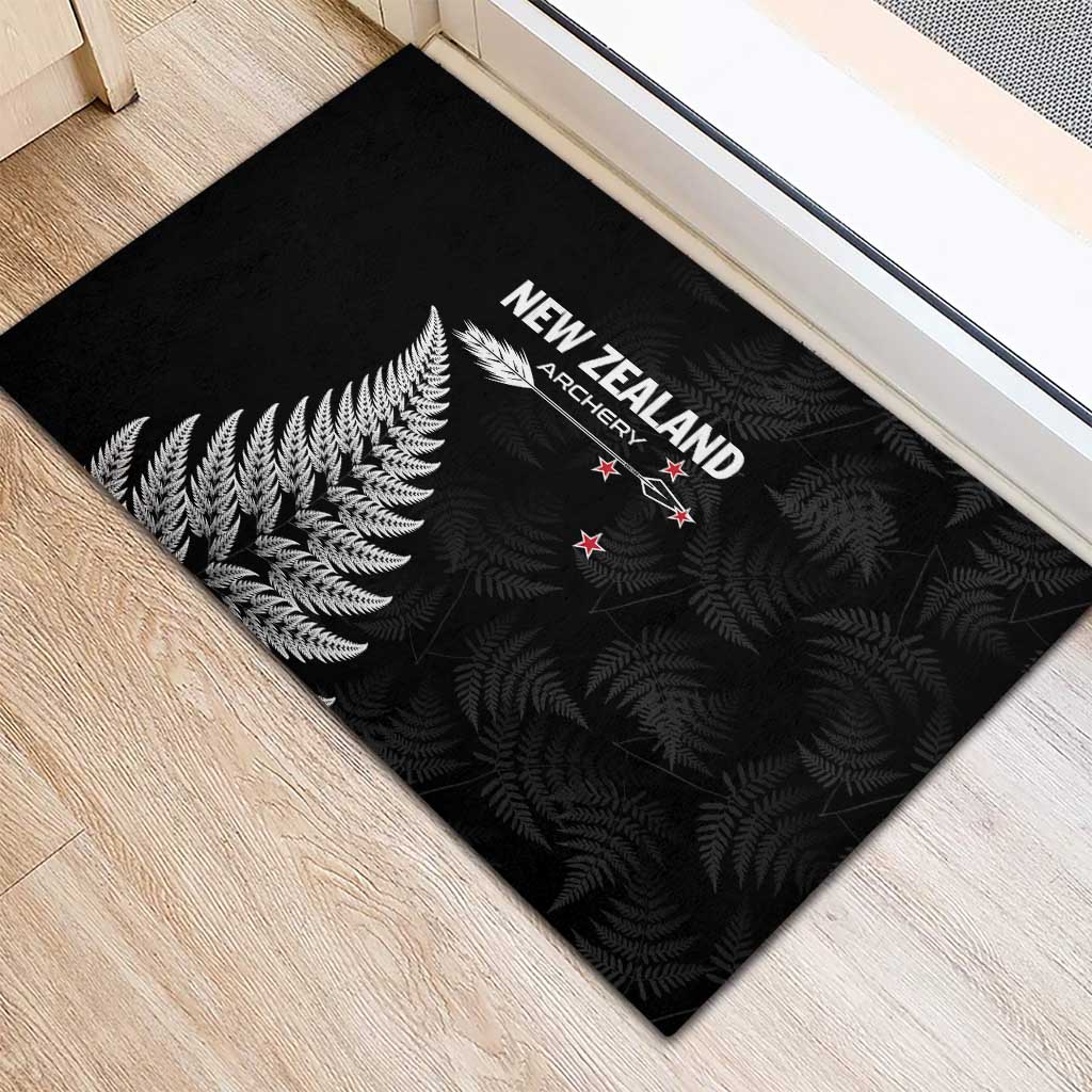 New Zealand 2025 Archery Rubber Doormat Aotearoa Silver Arrows Black