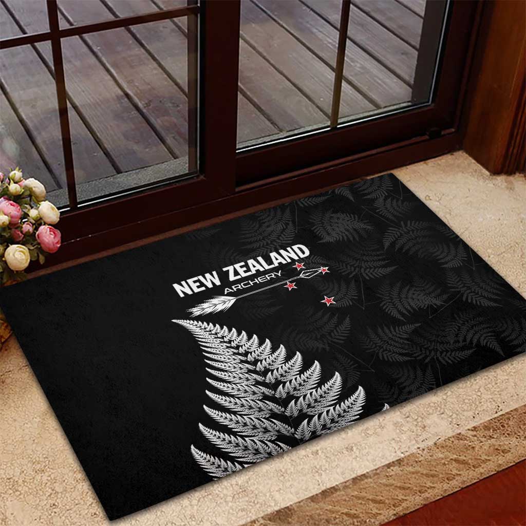 New Zealand 2025 Archery Rubber Doormat Aotearoa Silver Arrows Black
