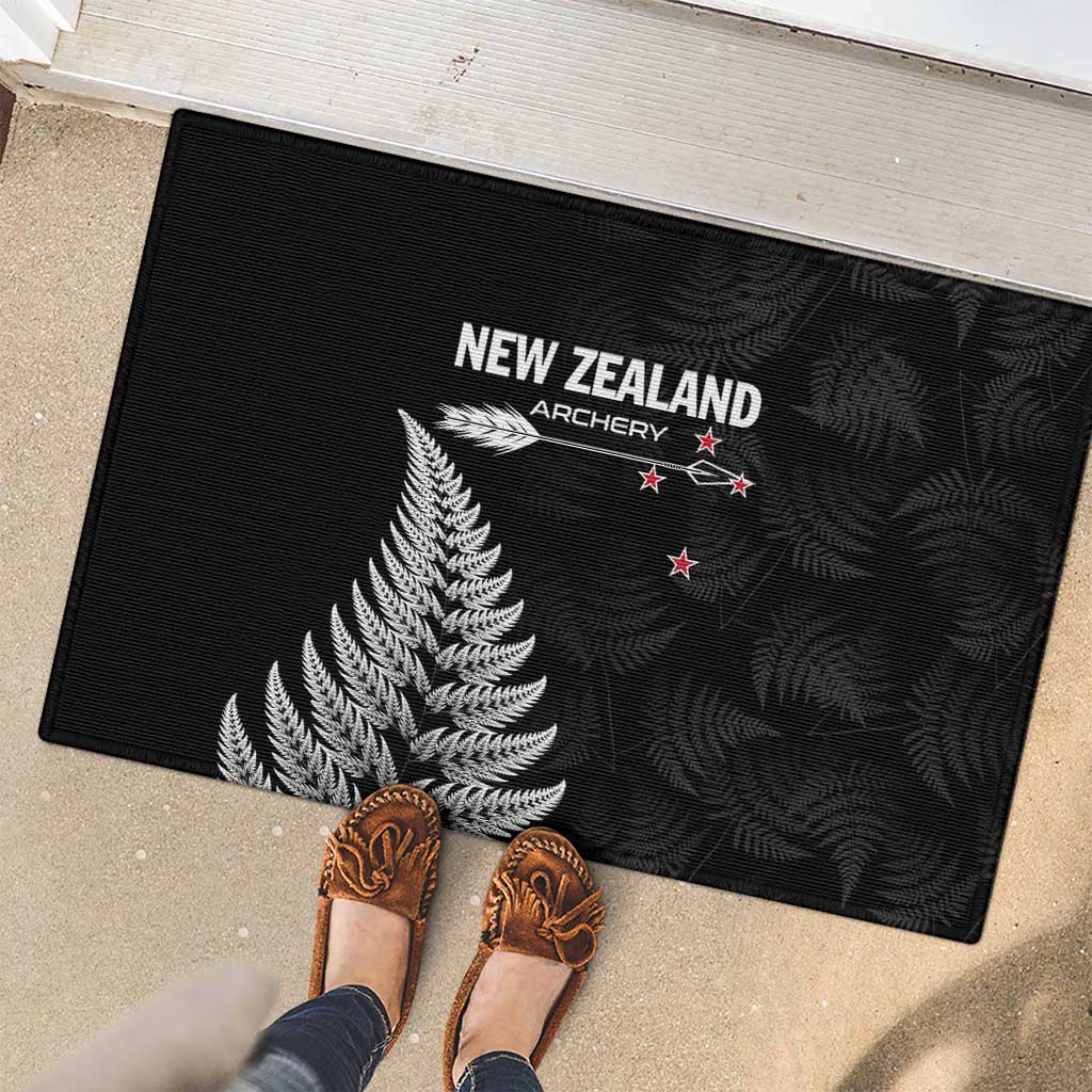 New Zealand 2025 Archery Rubber Doormat Aotearoa Silver Arrows Black