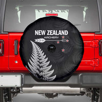 New Zealand 2025 Archery Spare Tire Cover Aotearoa Silver Arrows Black LT01 - Polynesian Pride