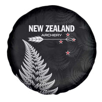 New Zealand 2025 Archery Spare Tire Cover Aotearoa Silver Arrows Black LT01 - Polynesian Pride