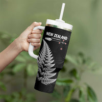 Personalised New Zealand 2025 Archery Tumbler With Handle Aotearoa Silver Arrows Black