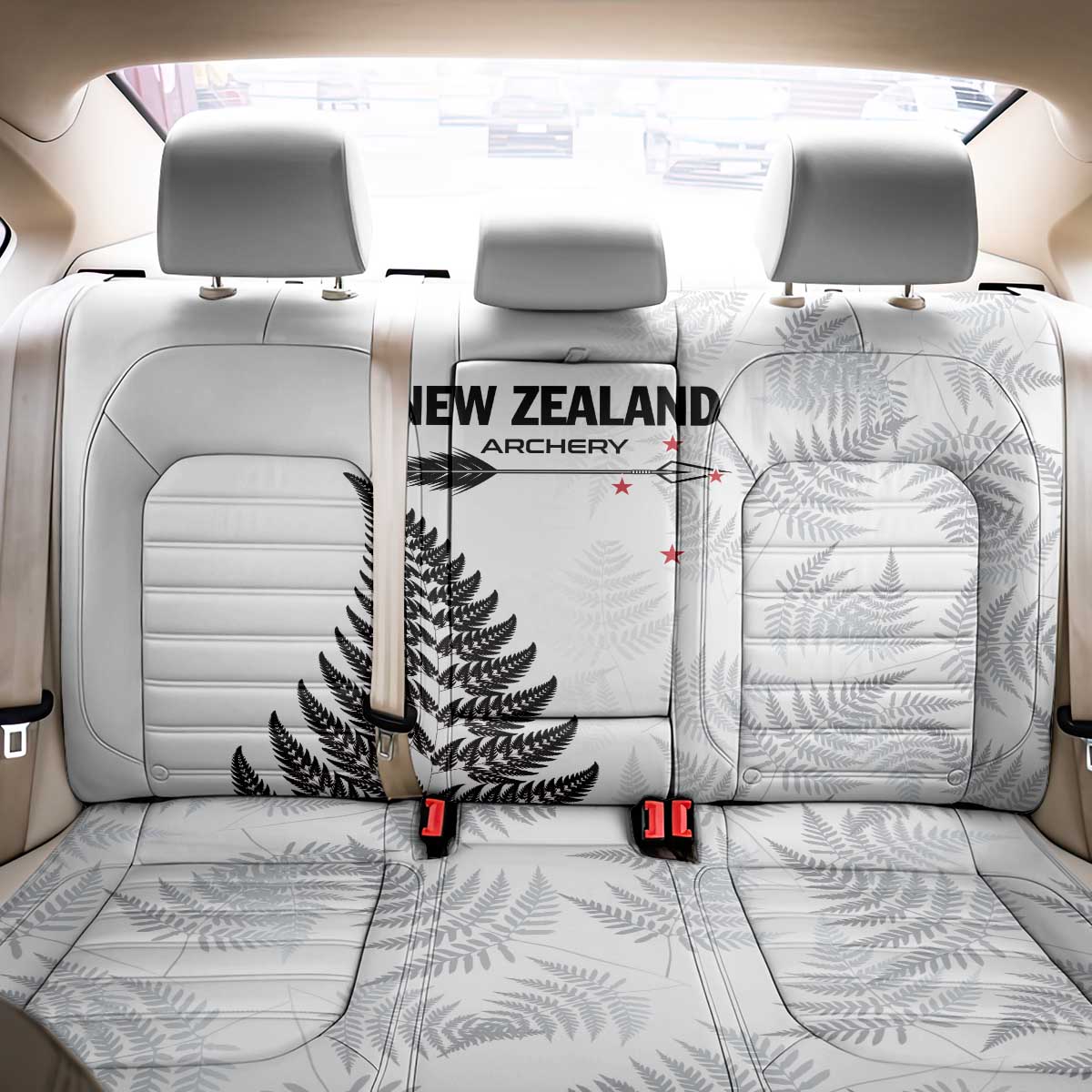 New Zealand 2025 Archery Back Car Seat Cover Aotearoa Silver Arrows White LT01 - Polynesian Pride