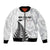 Personalised New Zealand 2025 Archery Bomber Jacket Aotearoa Silver Arrows White
